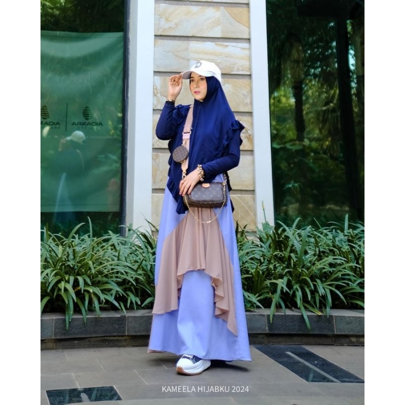 DAILY BERGO ARAFAH & ZAMZAM JERSEY PREMIUM KHIMAR SYARI BY KAMEELA KEMALA HIJAB