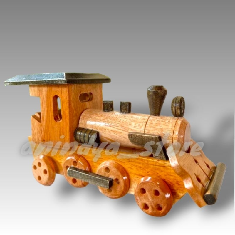 TERMURAH miniatur kereta lokomotif kayu SOUVENIR