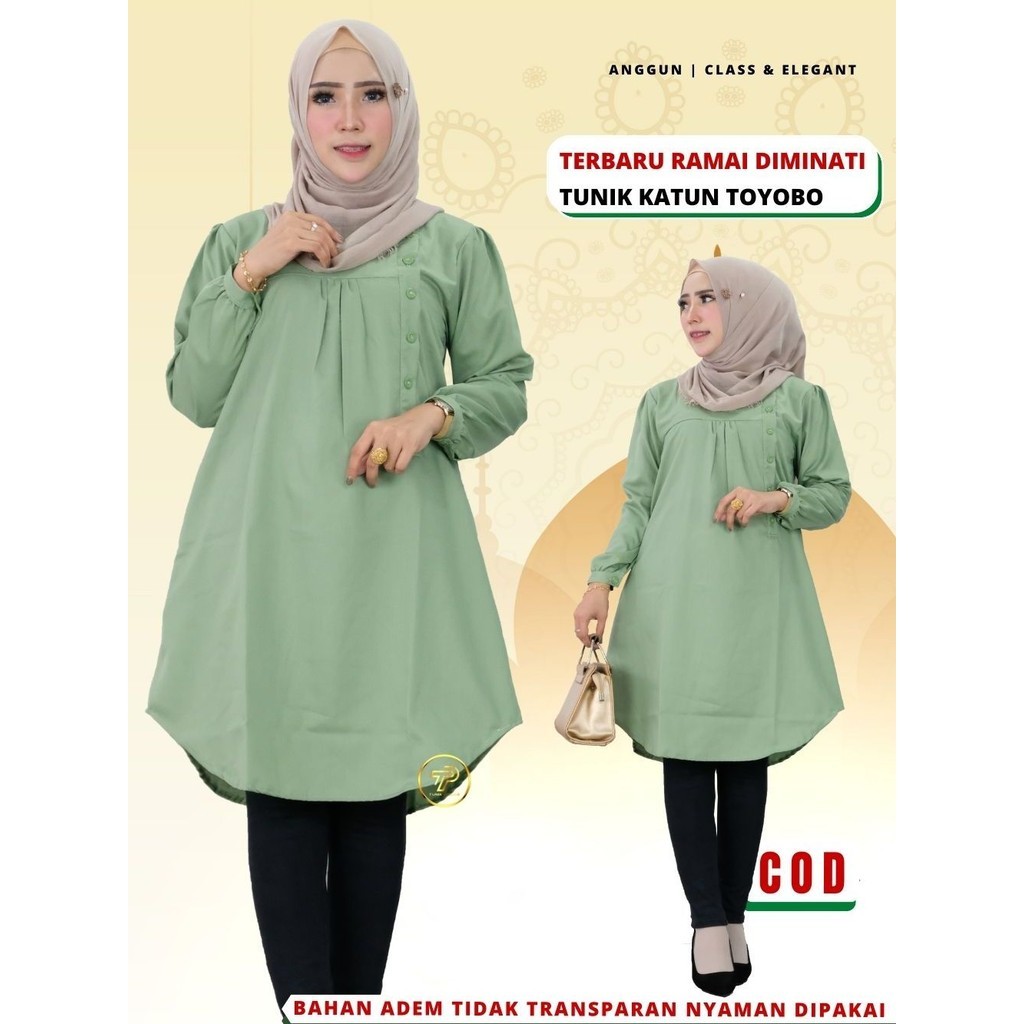 Baju Atasan Tunik Tunic Polos Wanita Remaja Bahan katun Toyobo Premium Terbaru kekinian Busui C8