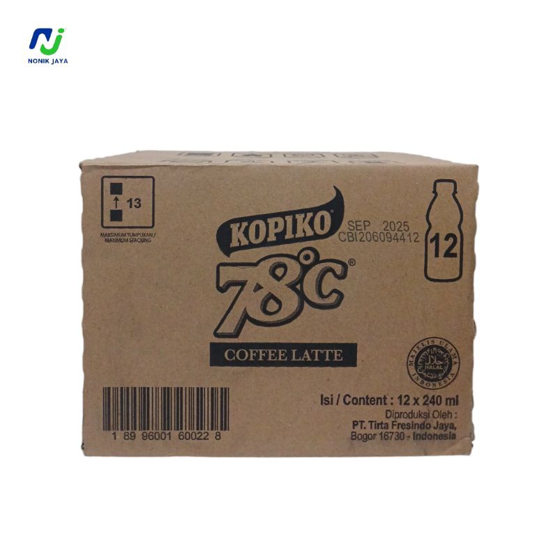 

Kopiko 78°C Coffe Latte Kartonan Isi 12 Botol 240ml
