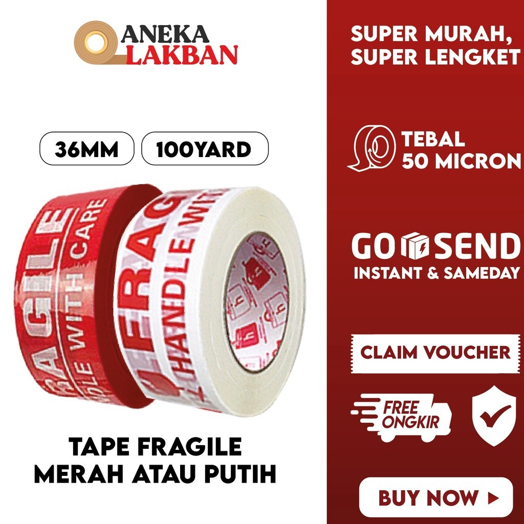 

Buy here HORICI LAKBAN FRAGILE MERAH PUTIH 36MMX1Y ISOLASI JANGAN DIBANTING MUDAH PECAH BELAH