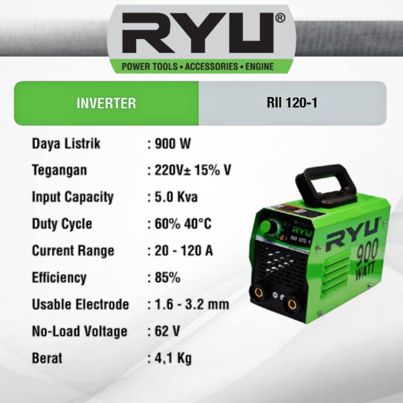 RYU Mesin Las RII120-1 900 WATT Travo Las RYU RII 120-1 RYU TEKIRO