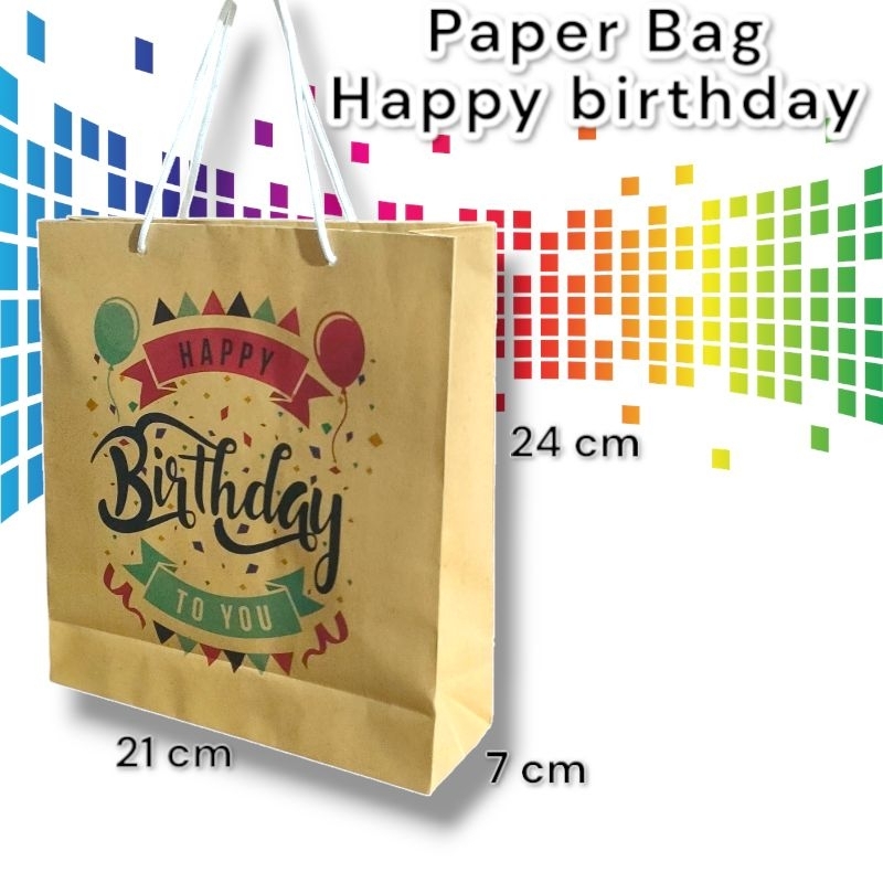 

Paper Bag Happy Birthday Gift Souvenir Ukuran 21×7×24 cm