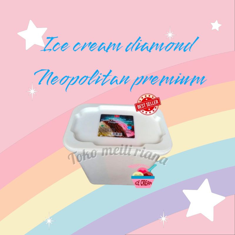 

ice cream diamond neopolitan premium 8 liter ice cream 3in1 ice cream mix 3 rasa eskrim es krim 8 liter