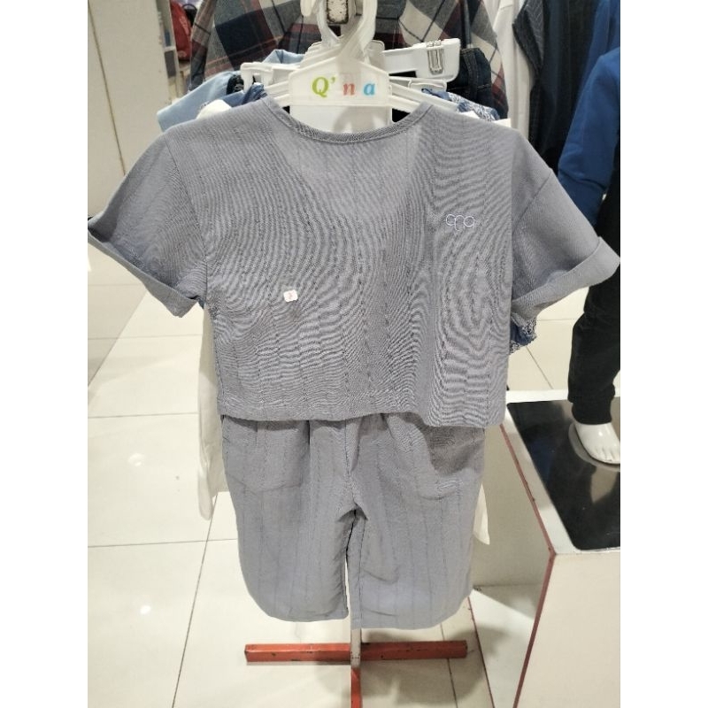 QNA Baju Setelan Anak Perempuan Usia 1-4 Tahun Grey