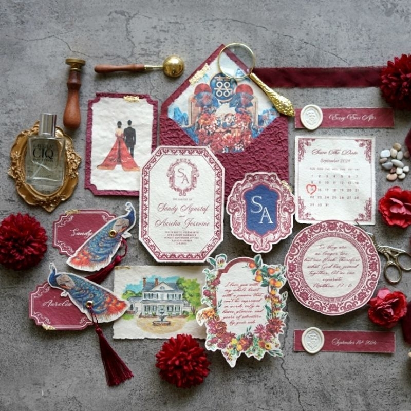 chinese sangjit undangan aestetic, wedding vows, wedding keepsake