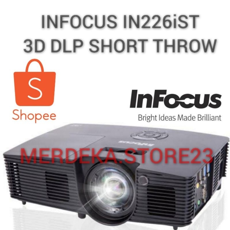 PROYEKTOR INFOCUS IN226iST / INFOCUS IN-226iST / INFOCUS IN 226iST SHORT THROW 3D DLP PROJECTOR BRIG