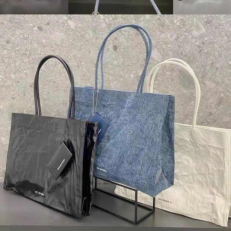 CK Large Matina Crinkle-Effect Tote Bag