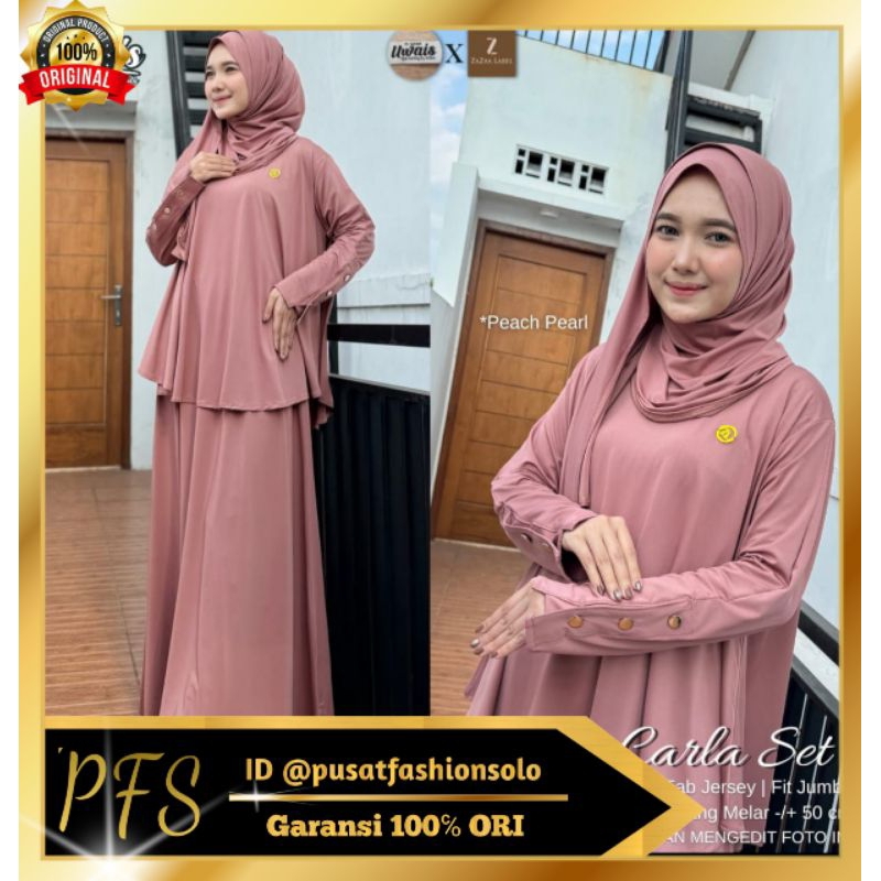 [Ready Stok] CARLA SET JILBAB ORIGINAL Product By UWAIS✔ | Gamis Jersey Premium Terbaru Set Hijab OR