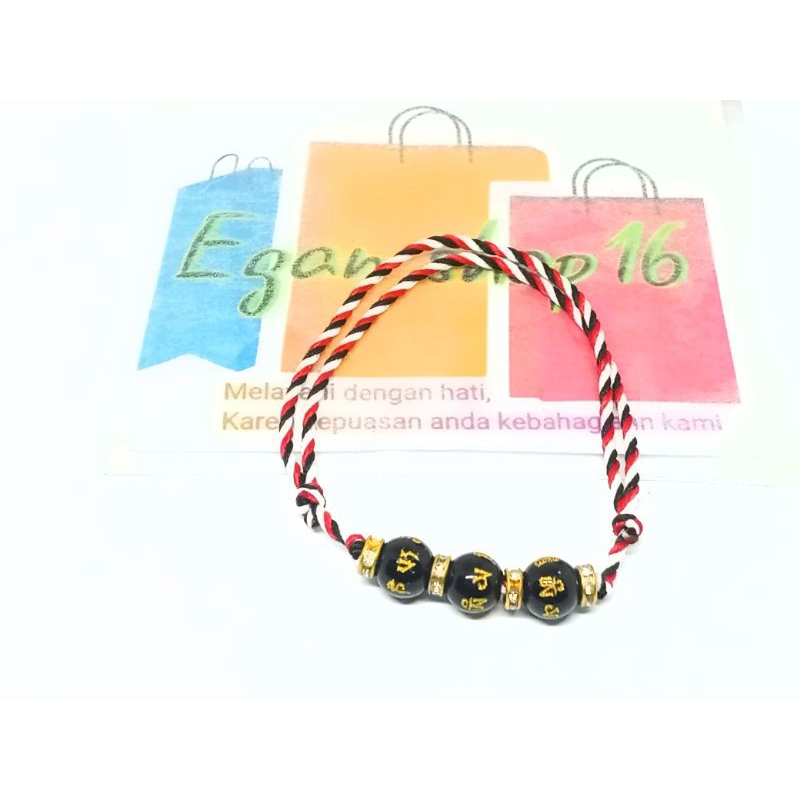 COD Gelang tridatu asli bali Gelang tridatu original Gelang tridatu tiga batu tibet hitam mantra aur