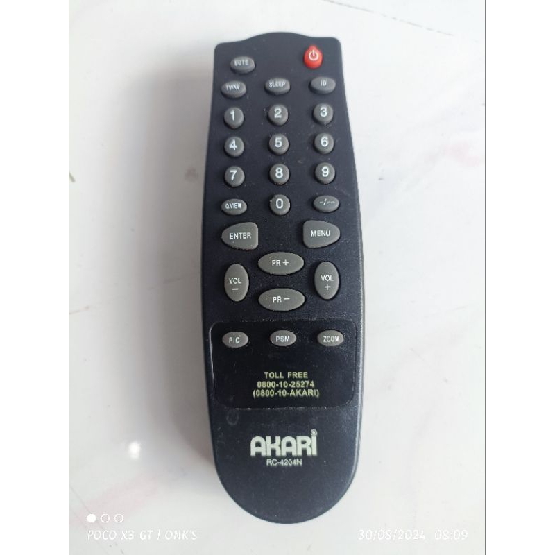 Remote TV Akari RC-4204N, Remote TV tabung/CRT Akari