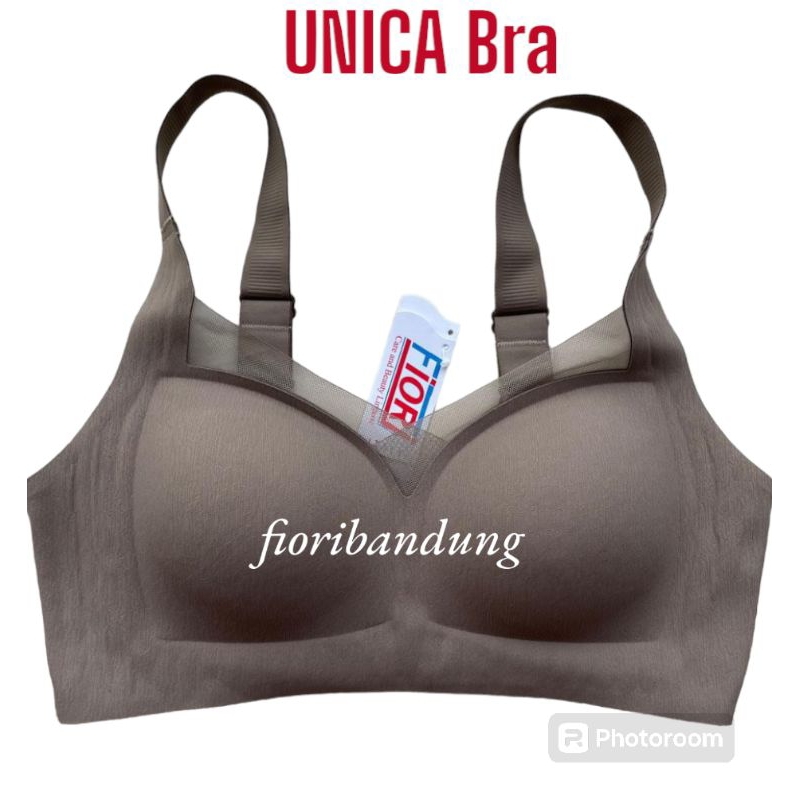 FIORI Bra UNICA BROWN | Full Cup Tanpa Kawat Tali Lebar Busa Tipis | Payudara Sedang Besar Kait 4