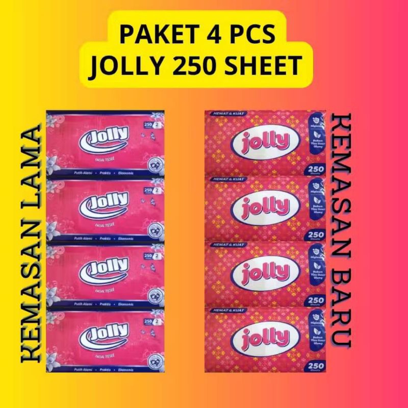 4 PCS TISSU JOLLY 250 SHEET/TISSU MURAH
