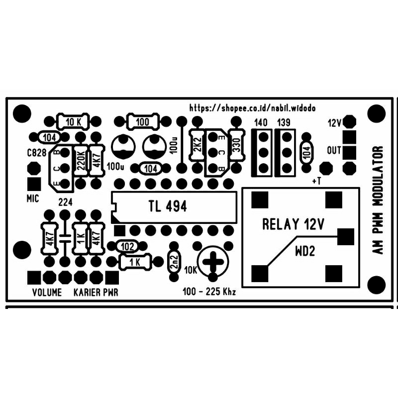 PCB AM PWM TL494 - Modulator Radio Pemancar AM