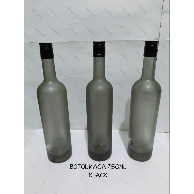 Botol Kaca 750Ml Botol Wine Botol Kaca Hitam Frosted Coklat Hijau Dark Green Tutup Ulir Alumunium