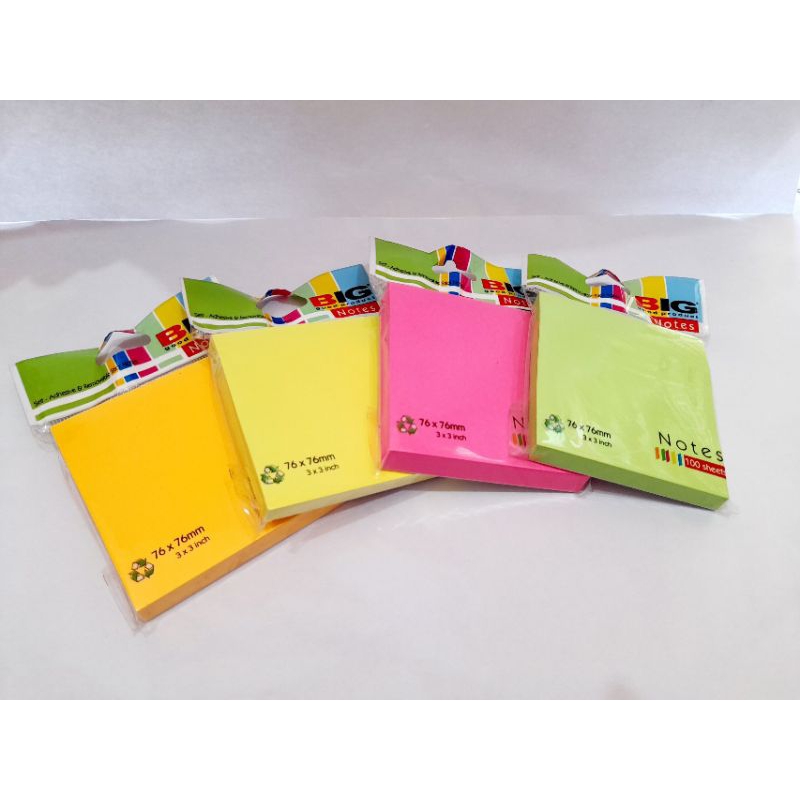 

notes big 1 warna/sticky note warna 76x76 mm