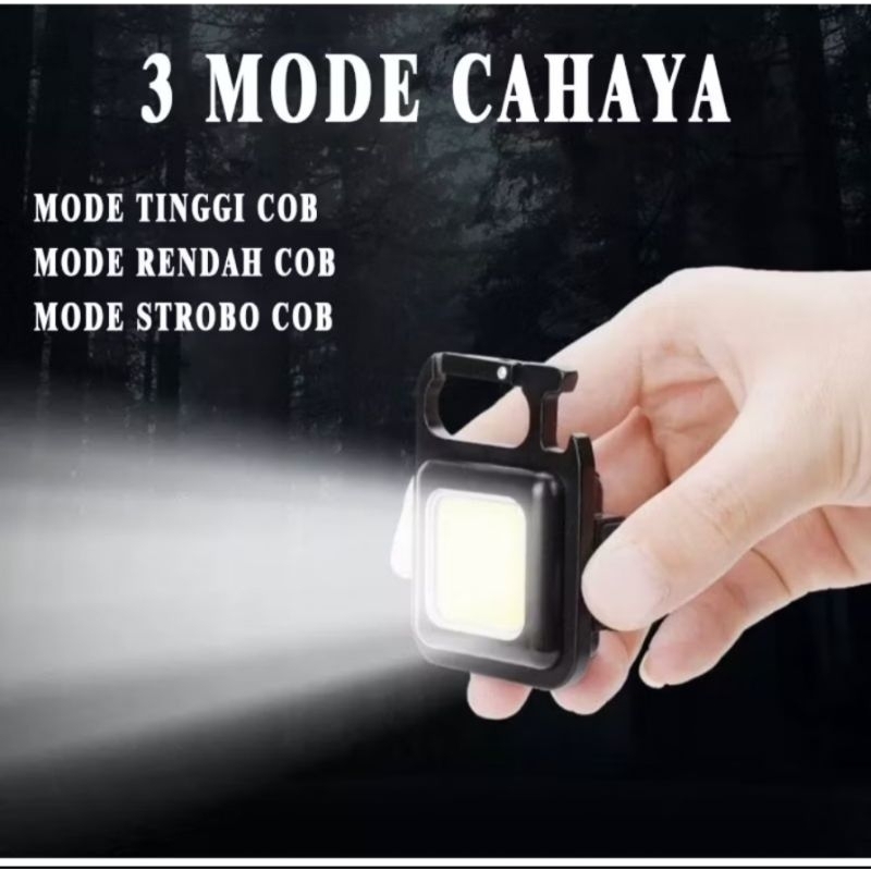 Lampu Senter Keychain Light CobRechargeable Keychain Senter Mini Gantungan