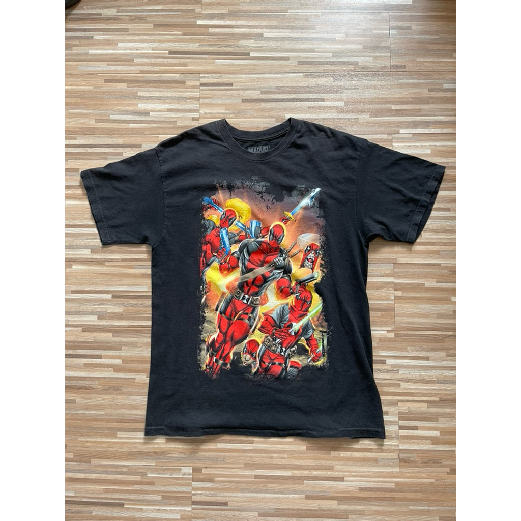 Y2k Marvel Deadpool Family Black Mad Engine Tee