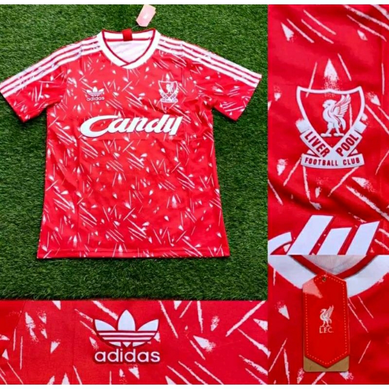 ( RETRO) JERSEY BOLA LIVERPOOL CANDY 1989 GRADE ORI