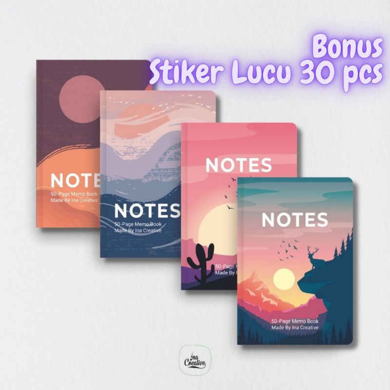 

Pocket Book Buku Saku A7 Seasonal Notebook Notes Memo Catatan Kecil Mini Aesthetic Lucu HVS Bergaris Ina Creative isi 50 Lembar Softcover