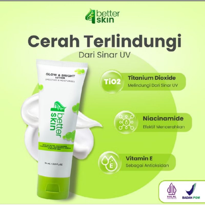 Body Lotion 4 Better Skin || Niacinamide Vitamin E Melindungi Dari Sinar UV