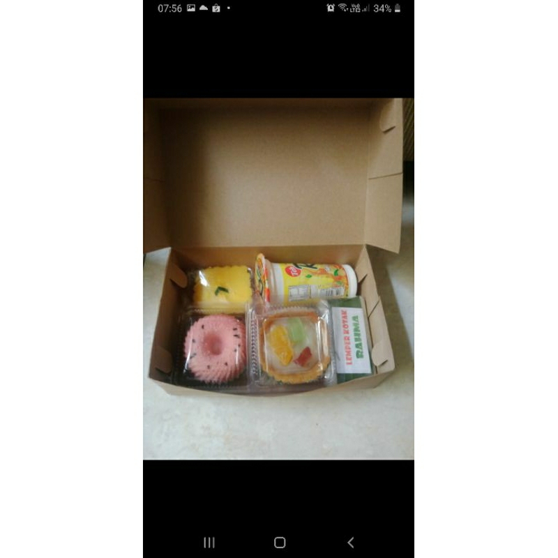 

Kardus Snack box NBK / dus kraft uk. 19x12x6,5 Tutup full kokoh / dus isi 5 jajan