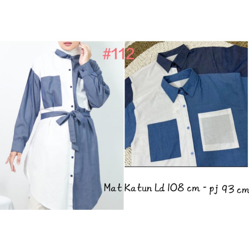 Atasan Baju wanita/Tunik wanita kemeja katun denim  cewek denim