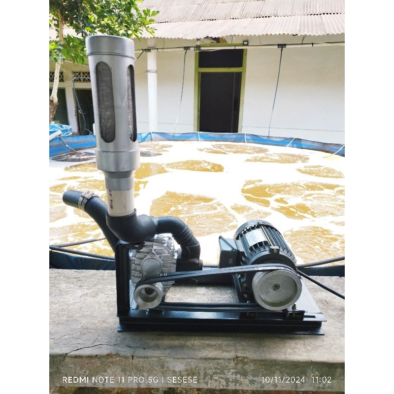 Mesin aerasi AMR 500 SUPERCHARGER FULL SET 2 HP, 3 Phase DOUBLE PULLEY,+ INVERTER