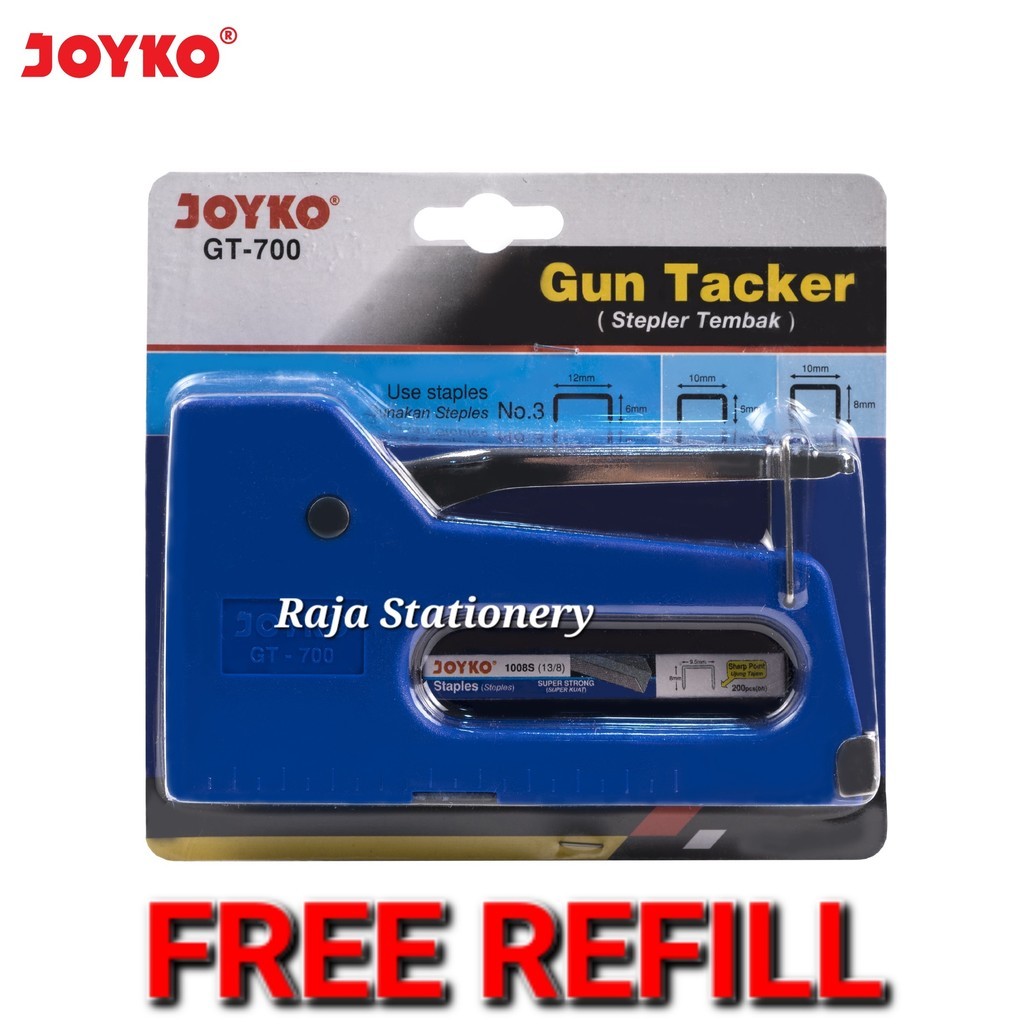 

KODE D3W7 Joyko Gun Tacker Stapler Tembak Stepler Tembak Staples Steples Hekter Alat Klip No3 Tukang Kayu GT7