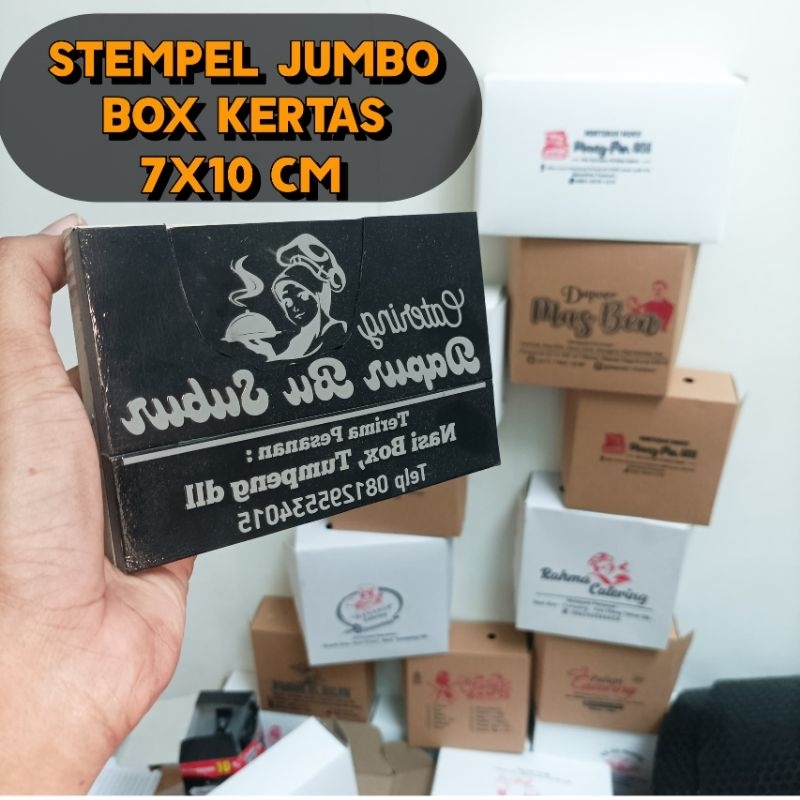 

stempel jumbo box Kertas, uk 7x10 cm , catering, ayam Geprek, martabak, Roti, Donat Dll