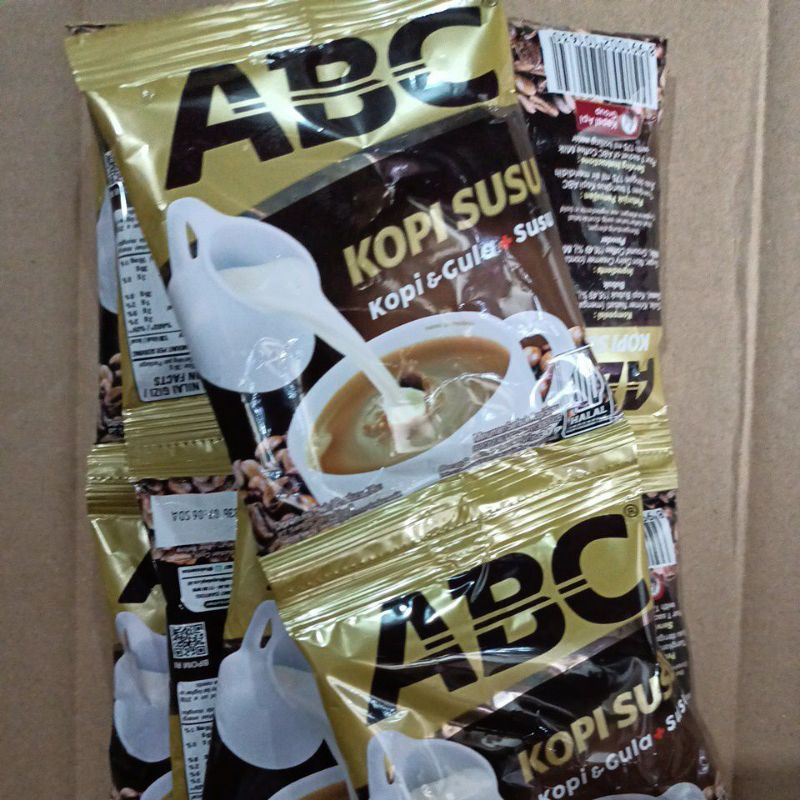 

KOPI ABC INSTAN KOPI & GULA + SUSU (30gram) 1 renceng isi 10 sachet