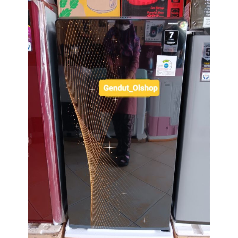 (Khusus Wilayah Kota Palembang) Lemari Es 1 Pintu AQUA, Kulkas 1pintu AQUA AQR-D185 Garansi 7 Tahun,