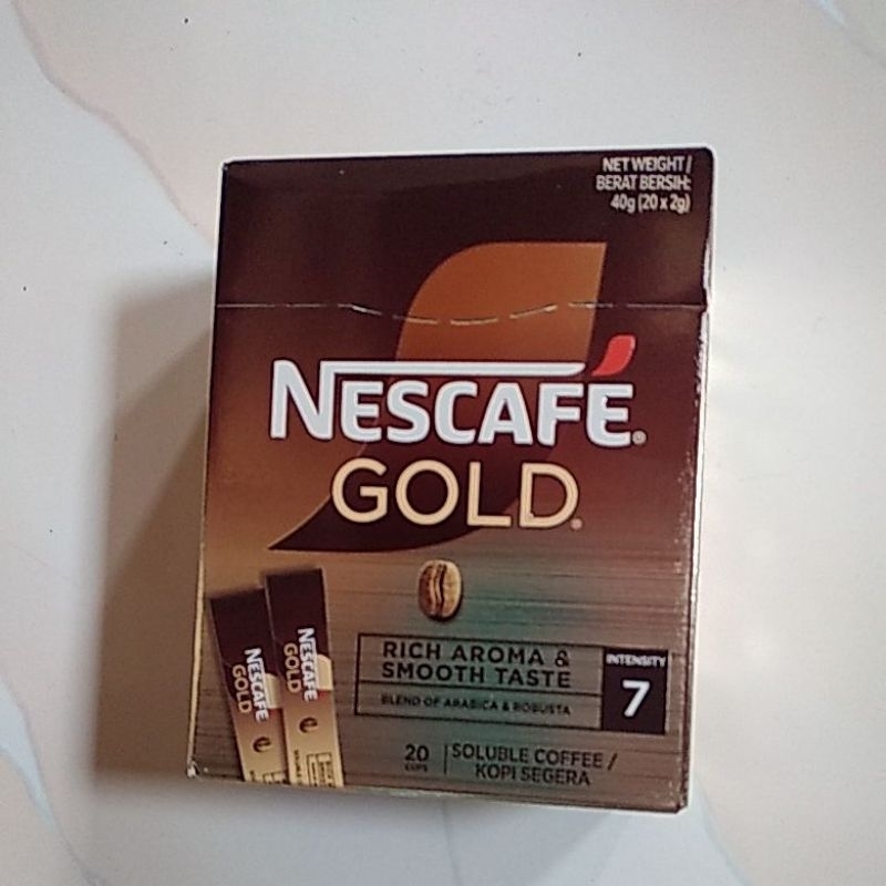 

Nescafe Gold Rich Aroma & Smooth Taste. Blend of Arabica & Robusta, 20 pcs