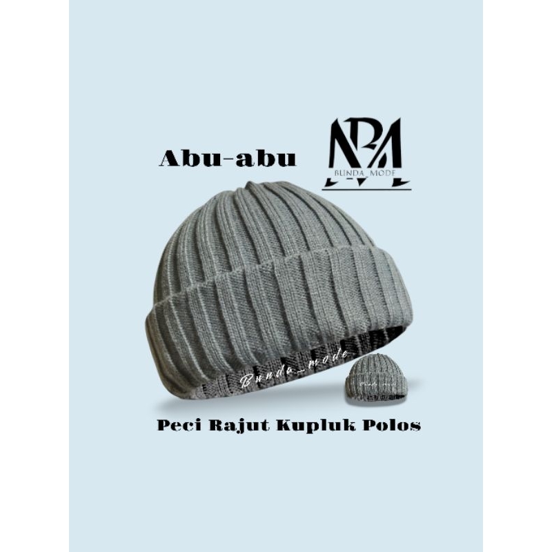 BundaMode Peci Rajut Kupluk Kufi Kopiah Songkok Bulat Pria  Muslim Dewasa Perlengkapan Sholat