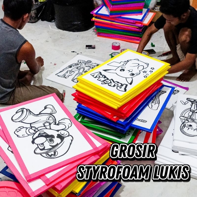 

styrofoam lukis, gabus lukis ecer ukuran 33x50 sudah pakai list