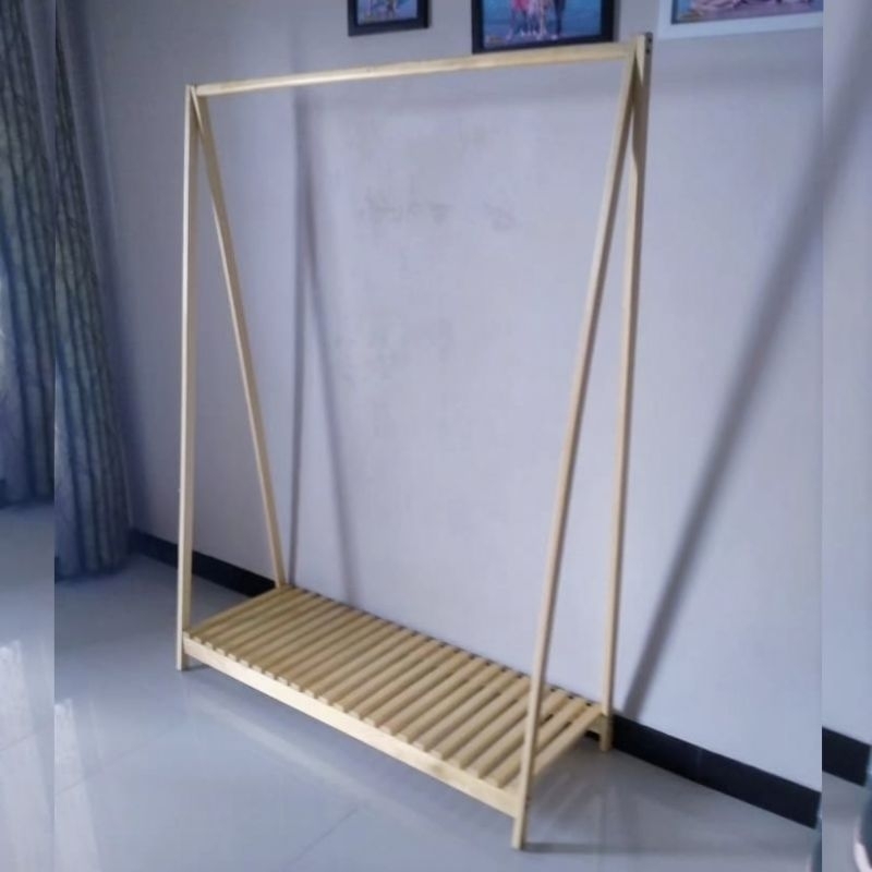 Gantungan gawang display baju kayu (gawangan kayu)