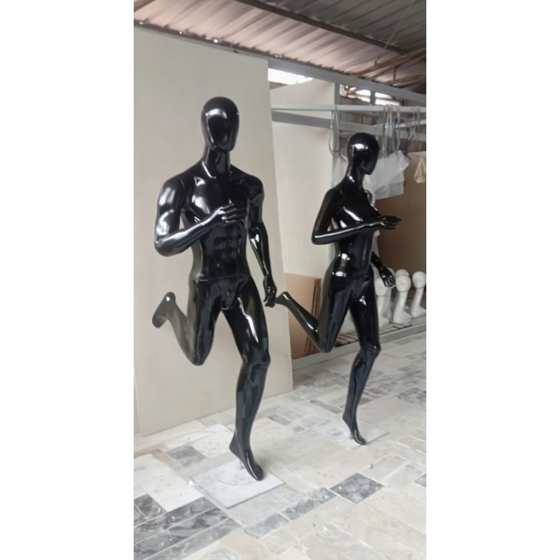 Manekin patung full body fiber wanita dan pria sport lari bisa Custom
