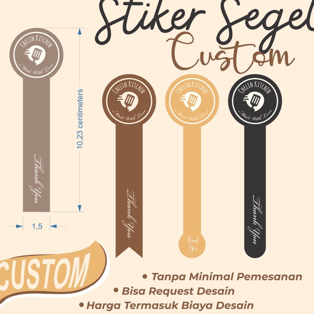 

Wah 114 PCS STIKER SEGEL CUSTOM DESAIN STIKER LABEL MAKANAN