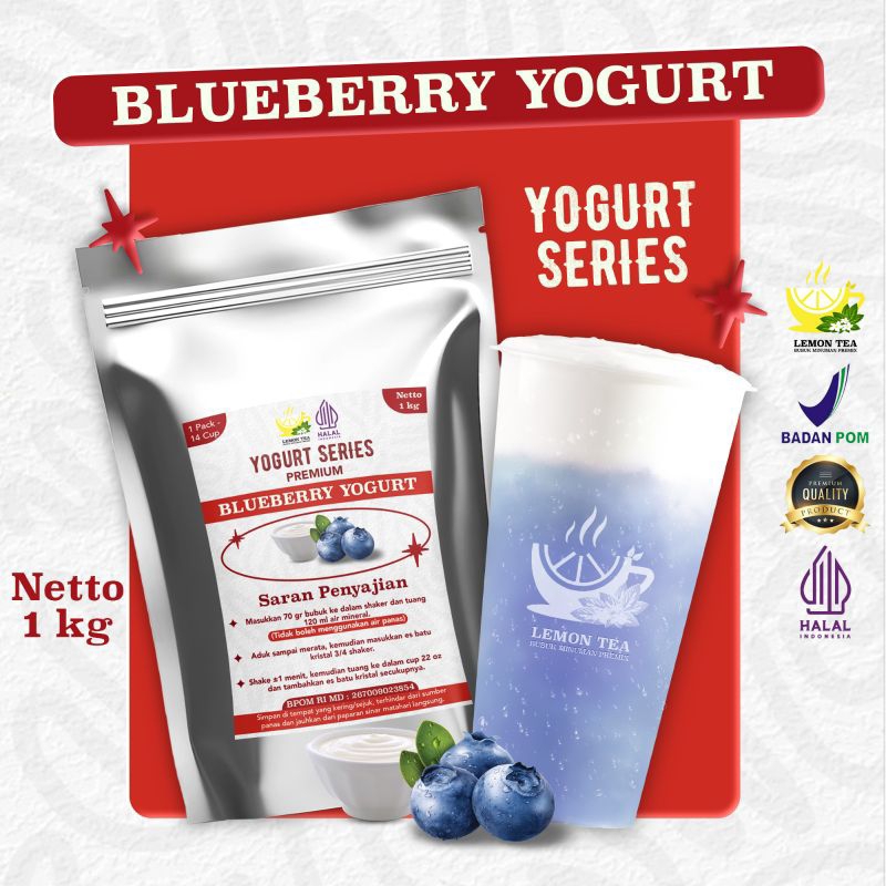 

Bubuk Minuman BLUEBERRY YOGURT 1000gr Halal Bpom