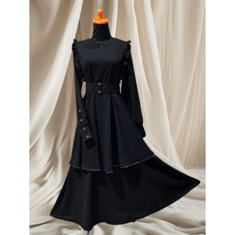 jubah hitam muslimah | gamis akhwat bahan  jetblack