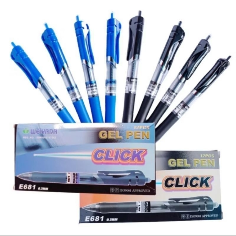 

PEN GEL PEN WEIYADA E 681 0.7mm HITAM & BIRU