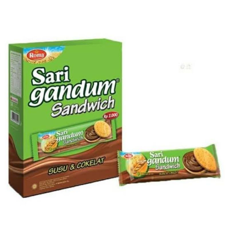 

Roma Sari Gandum Sandwich 1 Box Isi 12×39g