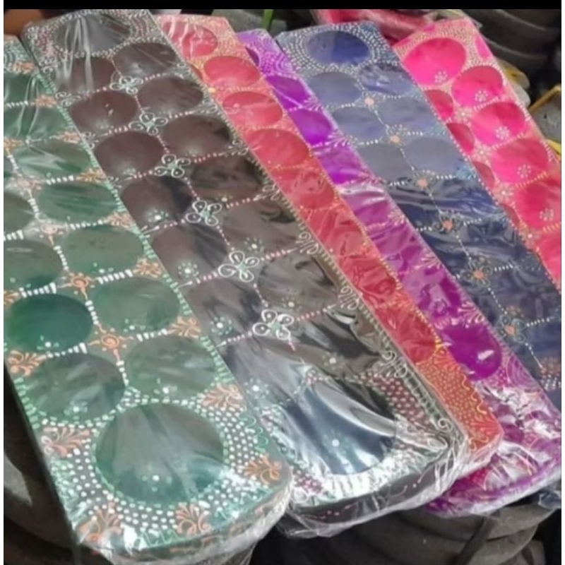 Congklak Kayu panjang dan lipat, Biji Kerang  Dakon Congkak Motif