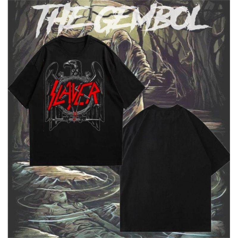 Kaos Pria Atasan Lengan Pendek Band Metal Slayer Distro Original Premium Tebal Cotton Combet 30s