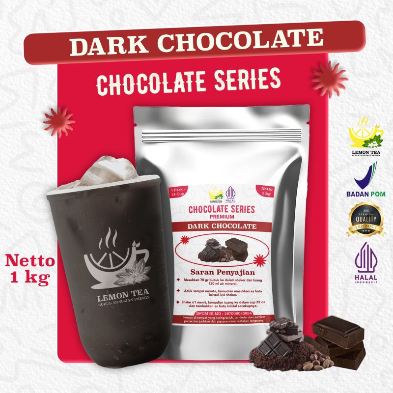 

Minuman Bubuk instan DARK CHOCOLATE 1000gr Halal Bpom