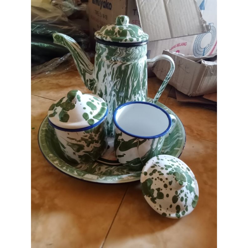 SET LURIK TEKO CANGKIR JADUL