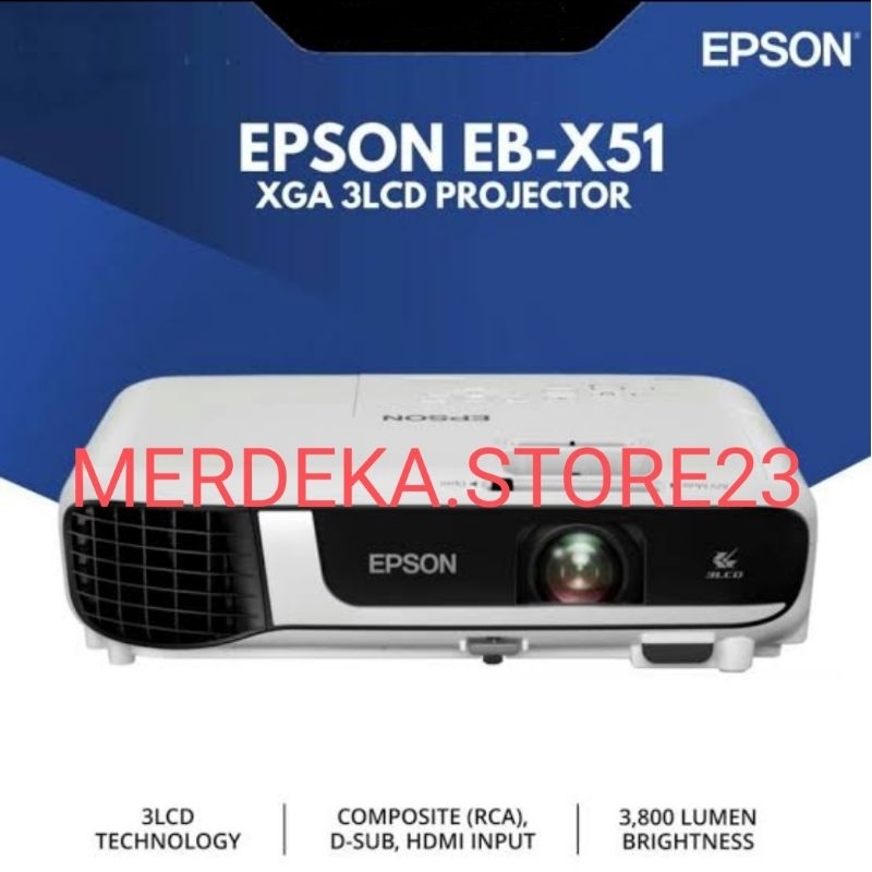 LCD PROJECTOR EPSON EB-X51 / EPSON EB X51 / EPSON EBX51 HDMI 3LCD PROYEKTOR XGA (1024x768) BRIGHTNES