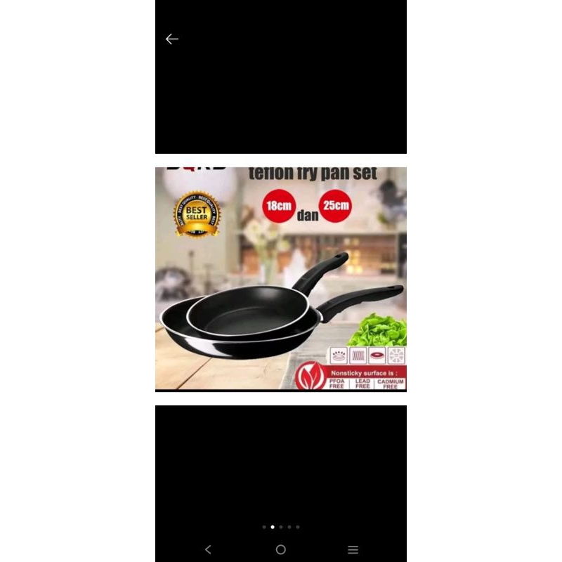 TEFLON SET 2PCS/WAJAN PENGGORENGAN /FRY PAN 2in1