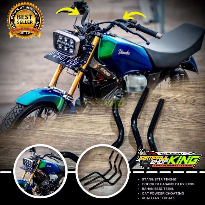 Stang Rx king Tinggi Bandungan Byangkerok Model MJB Hitam Glossy style Byangkerok Prutul