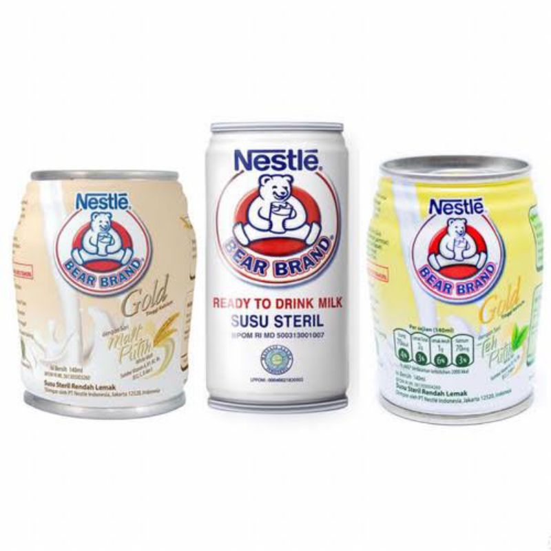 

Nestle Susu Beruang Bear Brand Susu Steril 189ml | Bear Brand Susu Steril Malt Putih 140ml | Bear Brand Susu Steril Teh Putih 140ml
